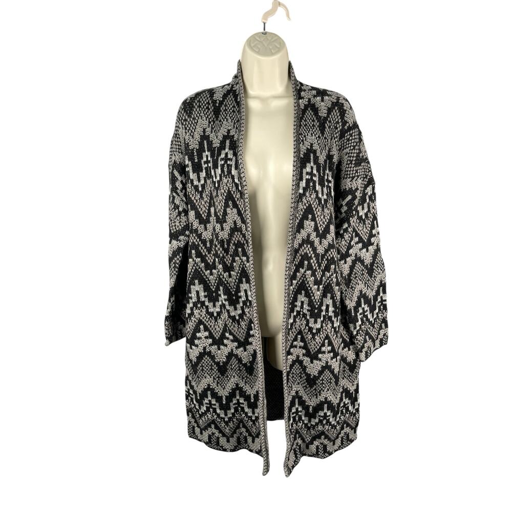 Lucky Brand Cardigan Womens Medium Aztec Chevron Longer Length Wool Blend